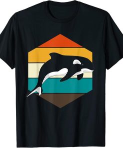 Ocean Animal Lover Aquarist Gift Killer Whale Retro Orca T-Shirt