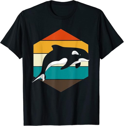 Ocean Animal Lover Aquarist Gift Killer Whale Retro Orca T-Shirt