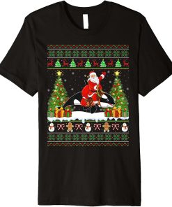 Orca Fish Lover Funny Ugly Santa Riding Orca Christmas Premium T-Shirt