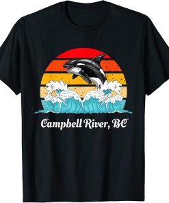 Vintage Campbell River BC Distressed Orca Killer Whale Art T-Shirt